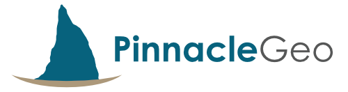 Pinnacle Geo logo featuring a stylized rock pinnacle and the company name “Pinnacle Geo”.
